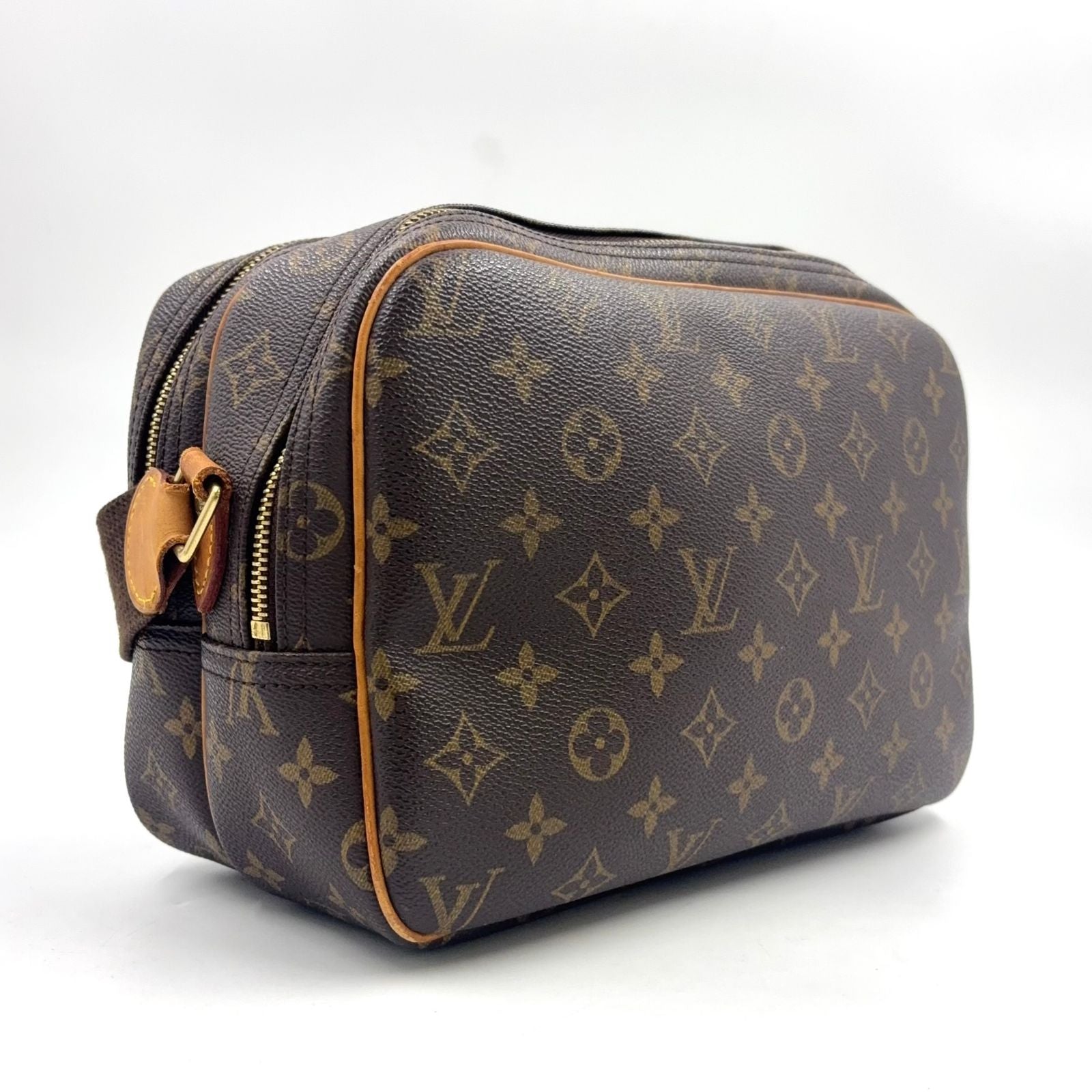 Louis Vuitton Reporter PM Monogram Leather Brown Light Shoulder Bag Gold — view 2
