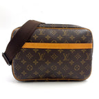Louis Vuitton Reporter PM Monogram Leather Brown Light Shoulder Bag Gold