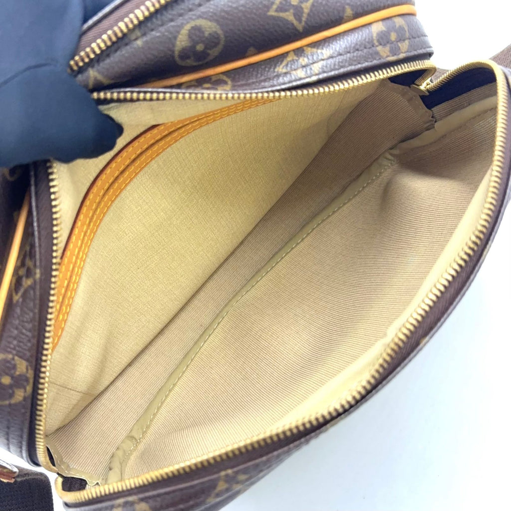 Louis Vuitton Reporter PM Monogram Leather Brown Light Shoulder Bag Gold — view 3
