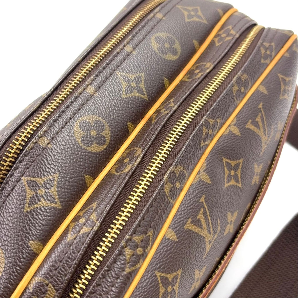 Louis Vuitton Reporter PM Monogram Leather Brown Light Shoulder Bag Gold — view 7
