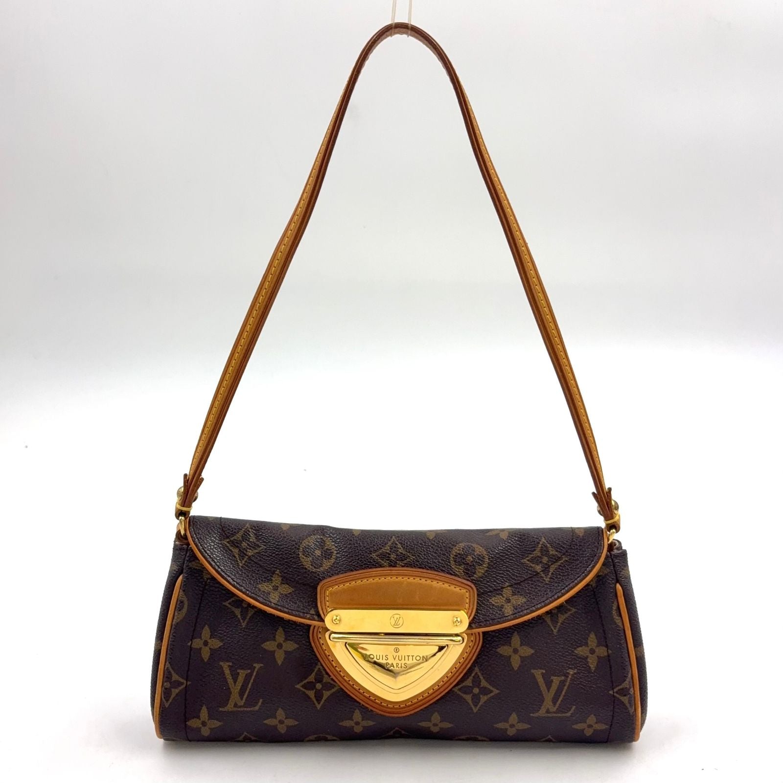Louis Vuitton Pochette Beverly Monogram Leather Brown Light Shoulder Bag Gold