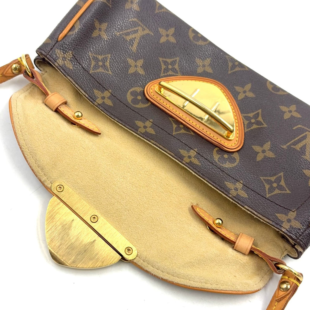 Louis Vuitton Pochette Beverly Monogram Leather Brown Light Shoulder Bag Gold — view 7
