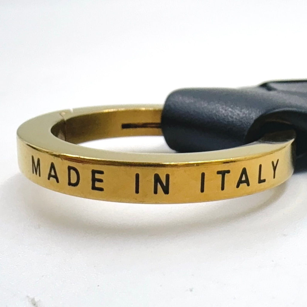 Bottega Veneta Intrecciato Leather Gold Plated Black Key Ring Key Holder — view 4