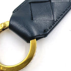 Bottega Veneta Intrecciato Leather Gold Plated Black Key Ring Key Holder — view 6