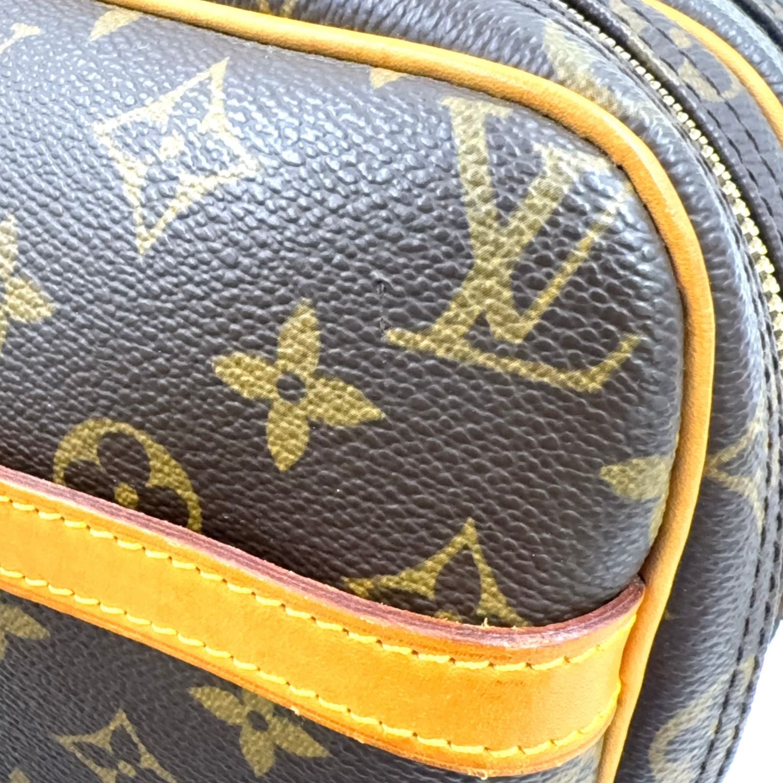 Louis Vuitton Reporter PM Monogram Leather Brown Light Shoulder Bag Gold — view 8