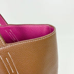 Hermes Double Sens 36 Reversible Tote Shoulder Bag Taurillon Clemence Brown — view 5