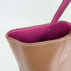 Hermes Double Sens 36 Reversible Tote Shoulder Bag Taurillon Clemence Brown — view 4