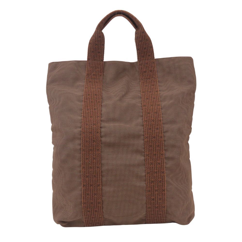 Hermes Tote Bag Her Line Cabas Polyester Polyamide Brown Vertical Everyday — view 4