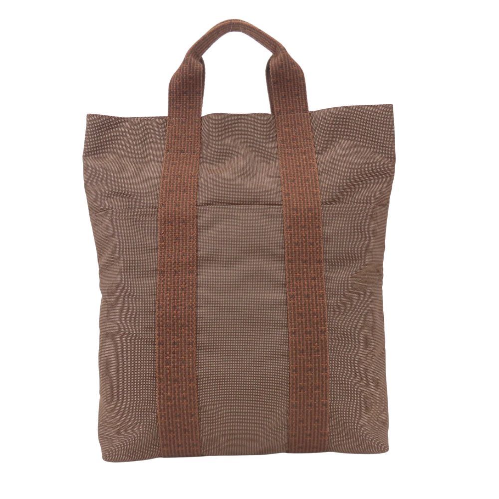 Hermes Tote Bag Her Line Cabas Polyester Polyamide Brown Vertical Everyday