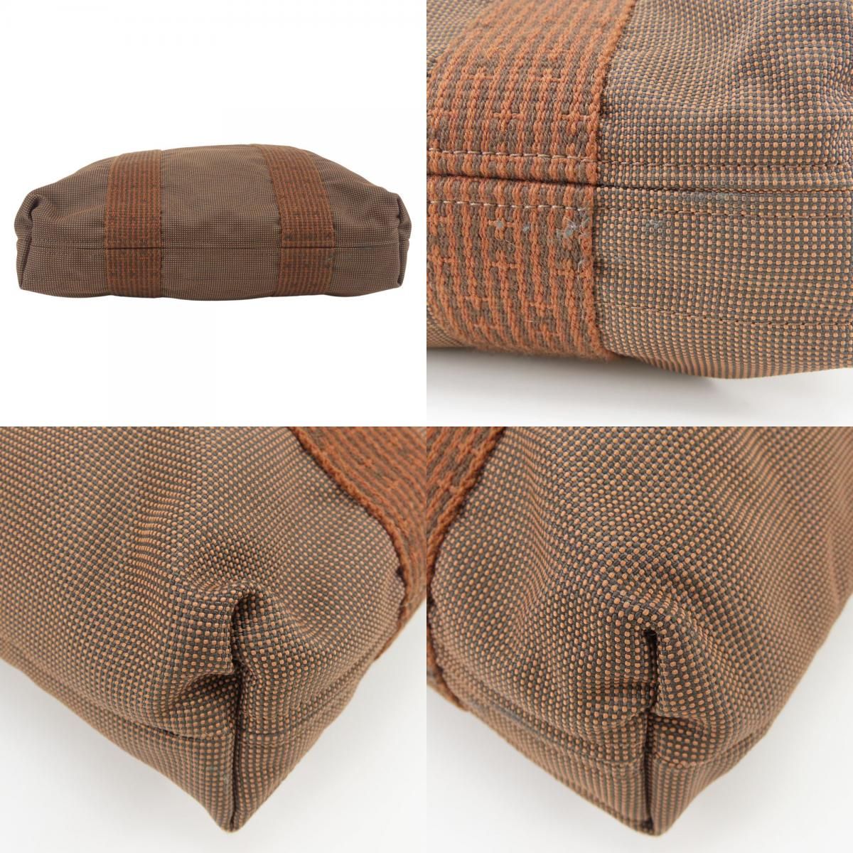 Hermes Tote Bag Her Line Cabas Polyester Polyamide Brown Vertical Everyday — view 5