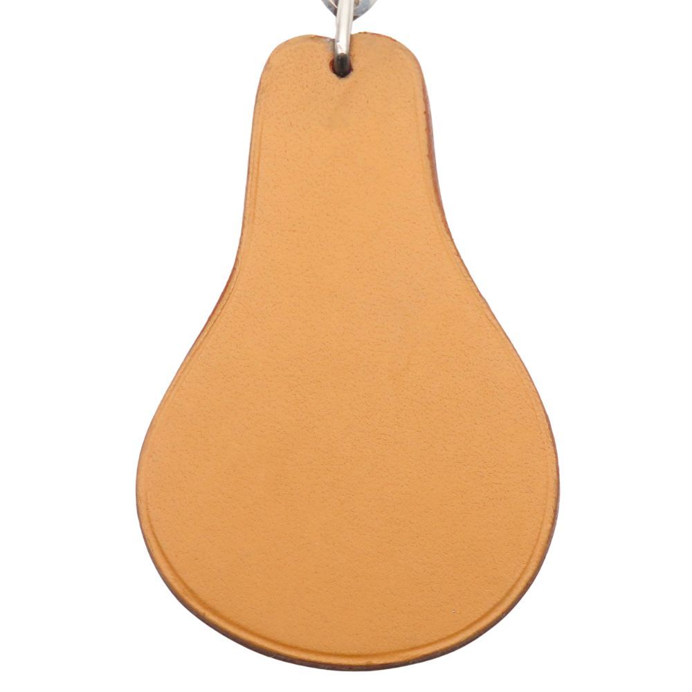 Hermes Bag Charm la France Fruit Leather Brown Silver Key Holder — view 3