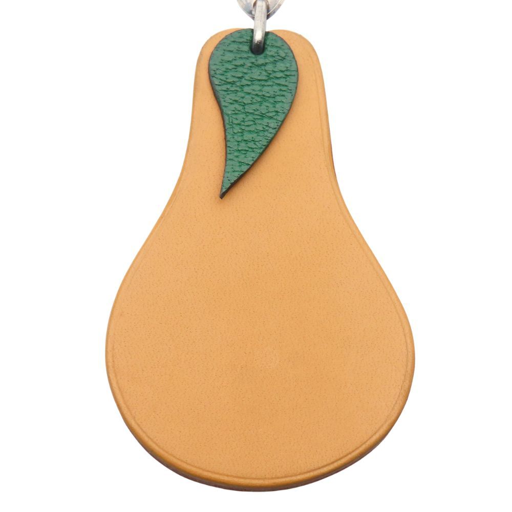 Hermes Bag Charm la France Fruit Leather Brown Silver Key Holder — view 2