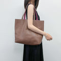 Hermes Double Sens 36 Reversible Tote Shoulder Bag Taurillon Clemence Brown
