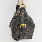 Louis Vuitton Monogram Denim Neo Cabby MM Shoulder Bag Leather Black Vintage — view 5