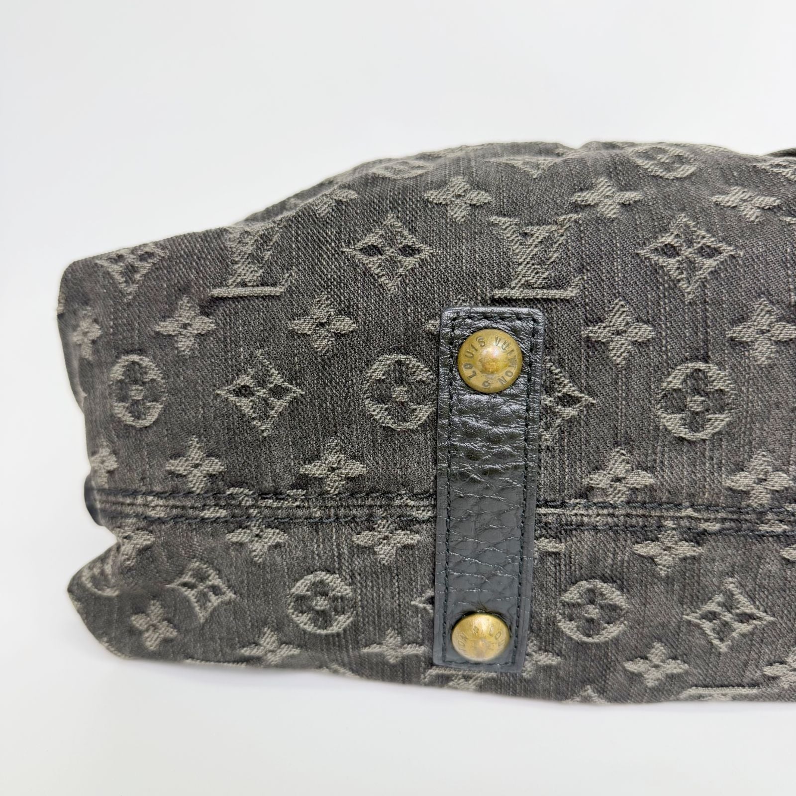 Louis Vuitton Monogram Denim Neo Cabby MM Shoulder Bag Leather Black Vintage — view 7