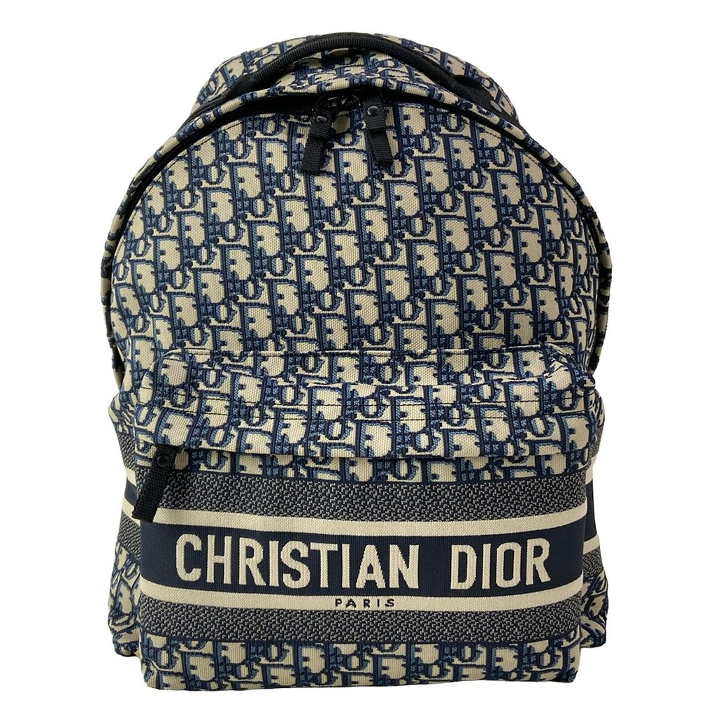 Dior Backpack Travel Beige Blue Gray Multi Oblique