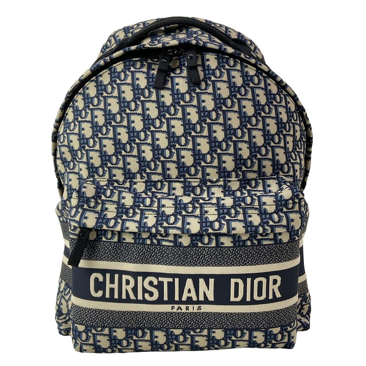 Dior Backpack Travel Beige Blue Gray Multi Oblique