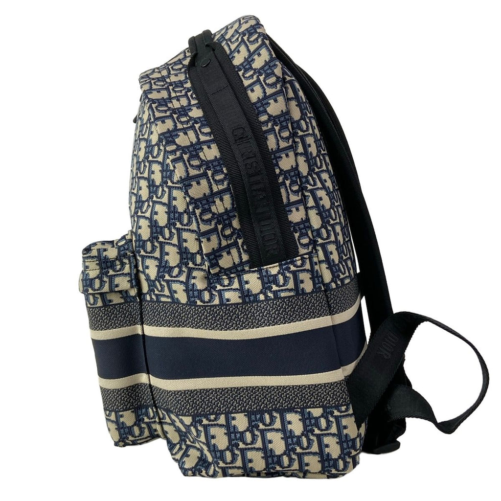 Dior Backpack Travel Beige Blue Gray Multi Oblique — view 4