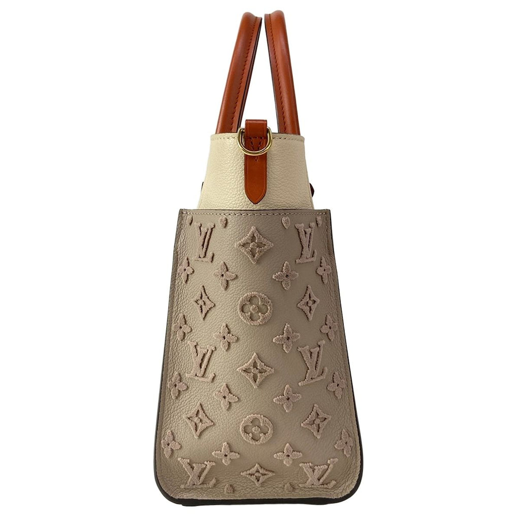 Louis Vuitton Tote Bag Monogram Tuffetage on My Side MM Galet Leather Cowhide — view 4