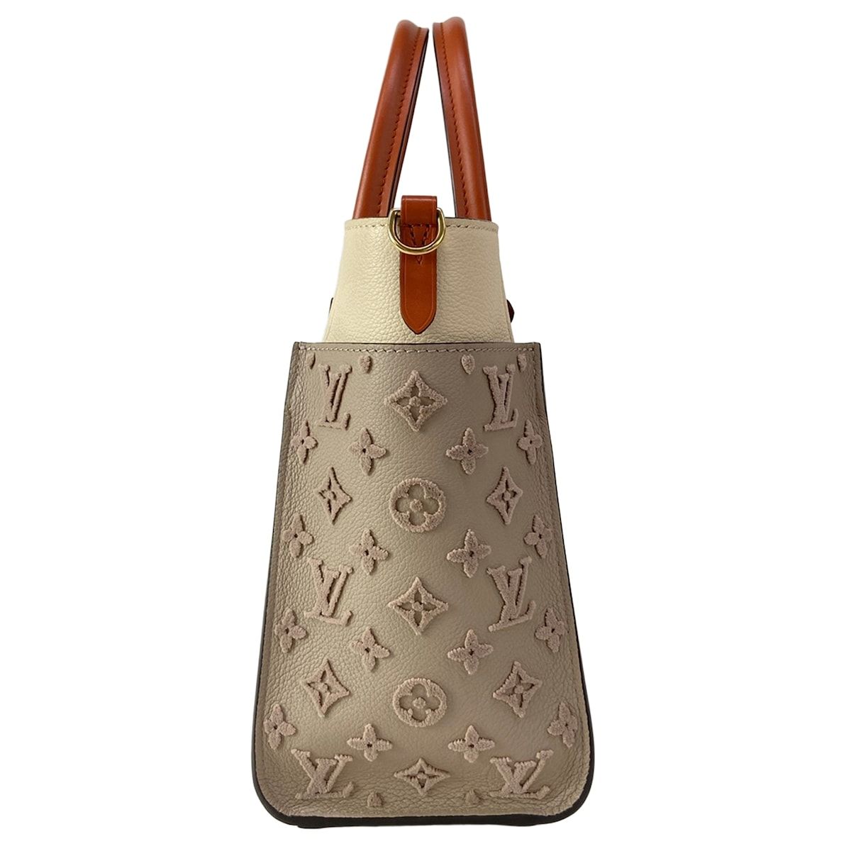Louis Vuitton Tote Bag Monogram Tuffetage on My Side MM Galet Leather Cowhide — view 4