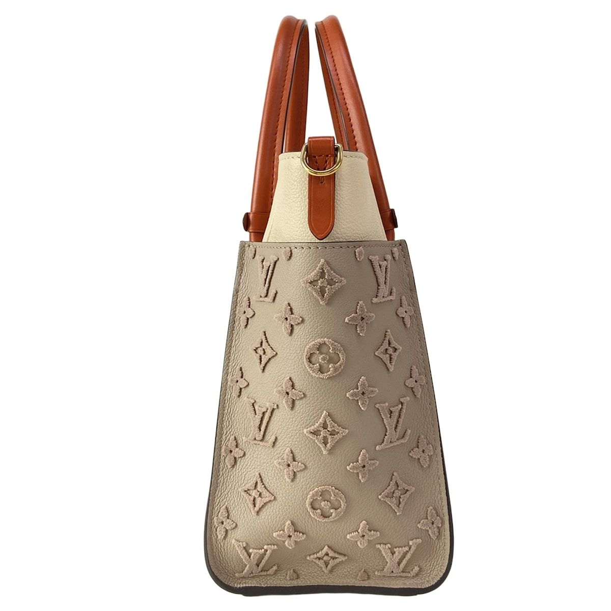 Louis Vuitton Tote Bag Monogram Tuffetage on My Side MM Galet Leather Cowhide — view 2