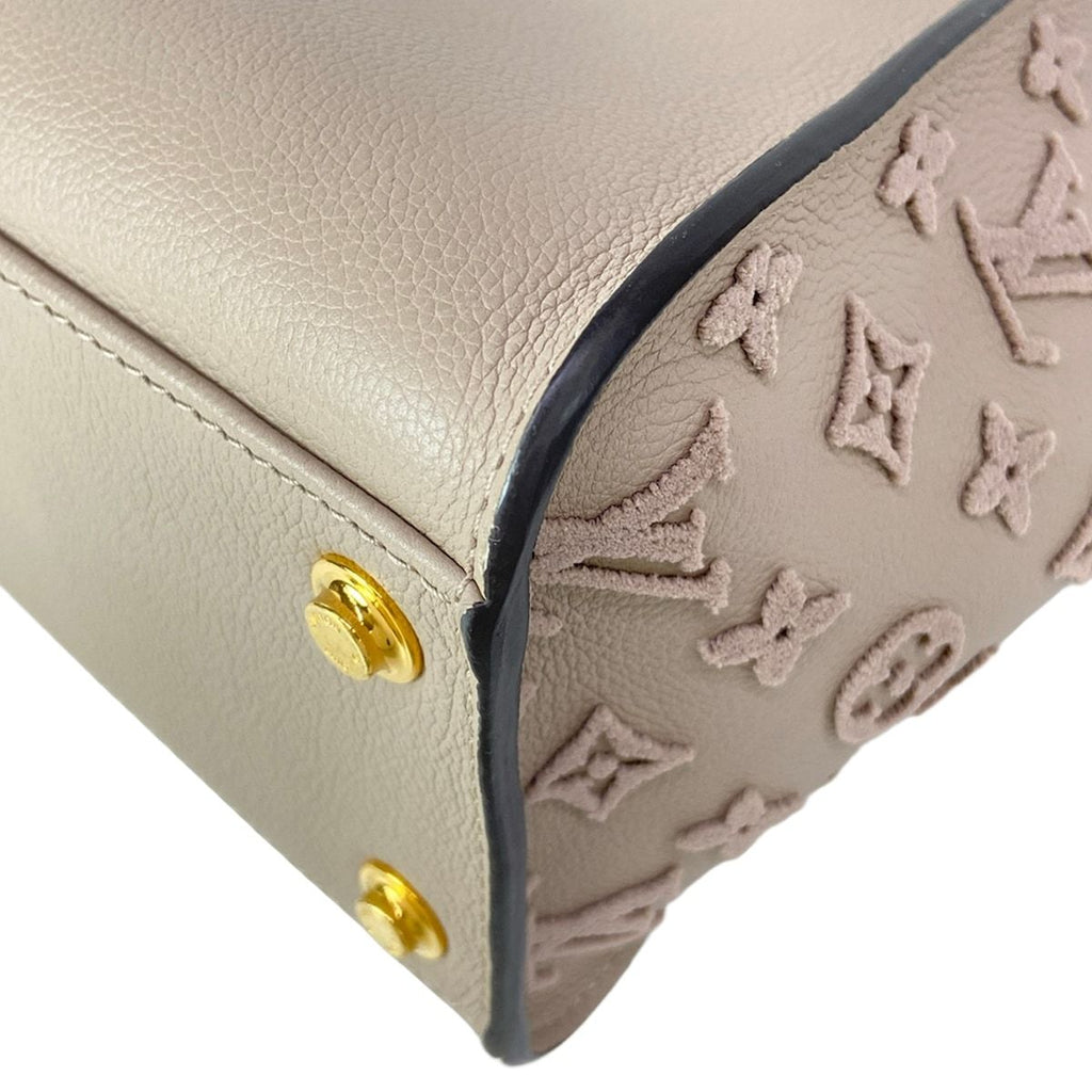 Louis Vuitton Tote Bag Monogram Tuffetage on My Side MM Galet Leather Cowhide — view 8