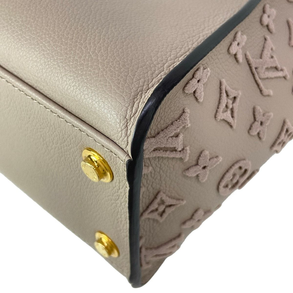 Louis Vuitton Tote Bag Monogram Tuffetage on My Side MM Galet Leather Cowhide — view 6