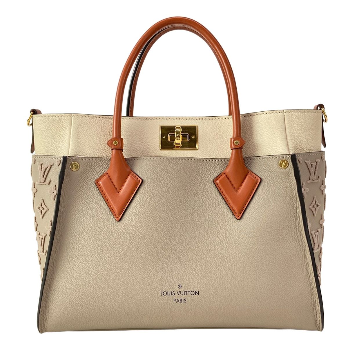 Louis Vuitton Tote Bag Monogram Tuffetage on My Side MM Galet Leather Cowhide