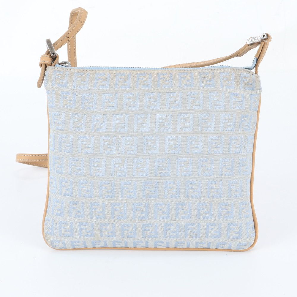 Fendi Zucchino Leather Canvas Shoulder Bag Crossbody Hand — view 3