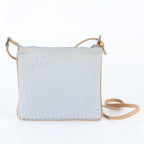 Fendi Zucchino Leather Canvas Shoulder Bag Crossbody Hand
