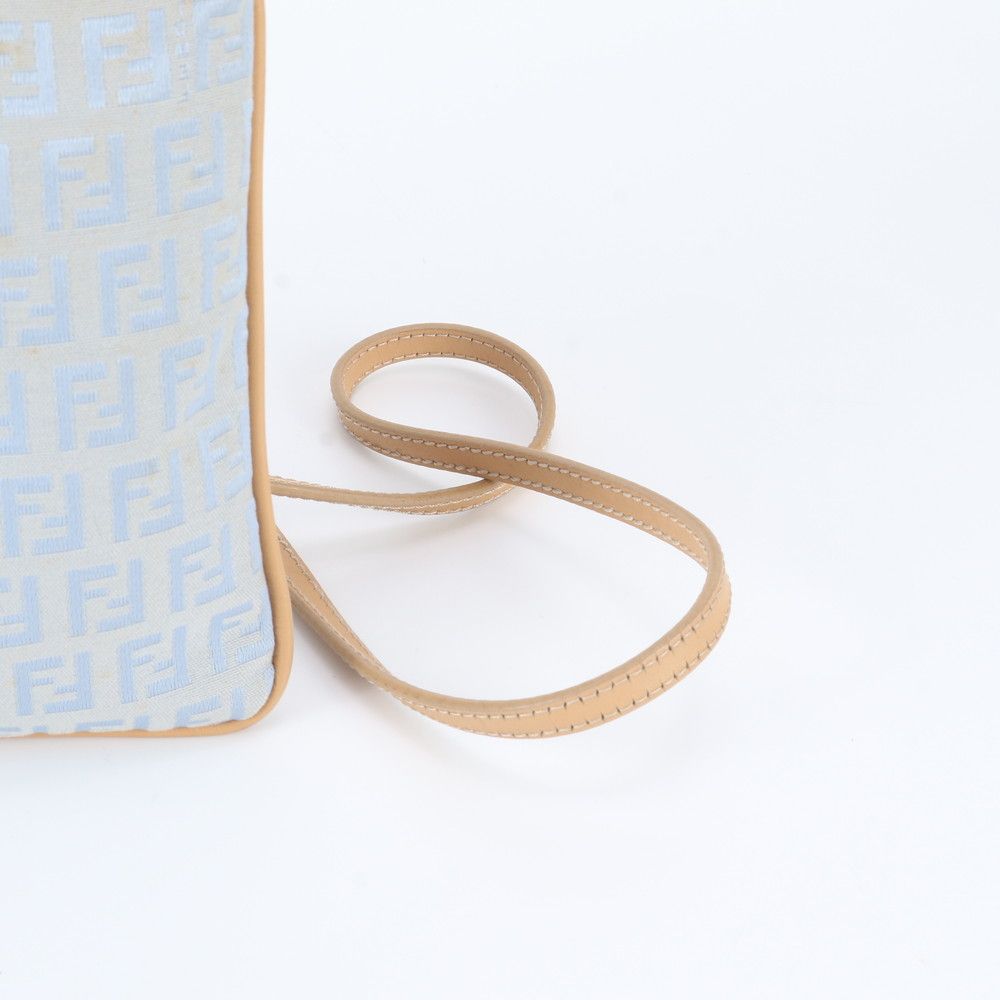Fendi Zucchino Leather Canvas Shoulder Bag Crossbody Hand — view 2