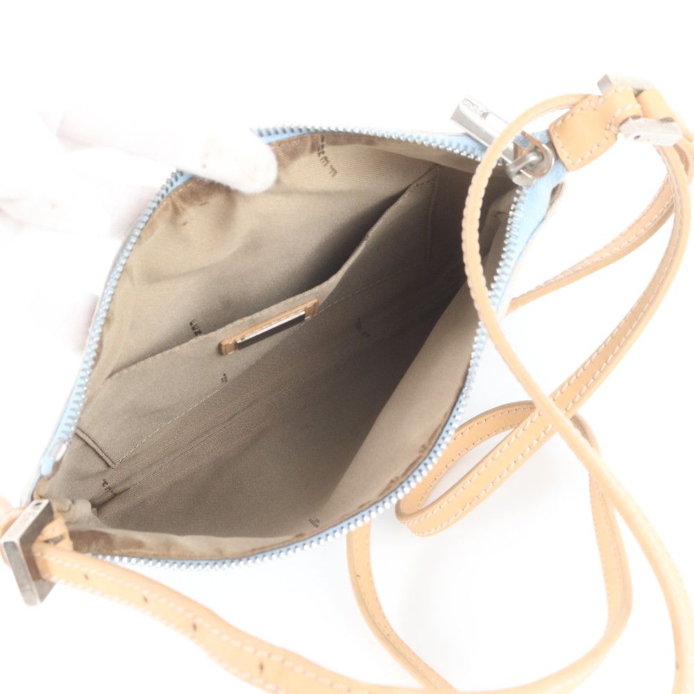Fendi Zucchino Leather Canvas Shoulder Bag Crossbody Hand — view 7