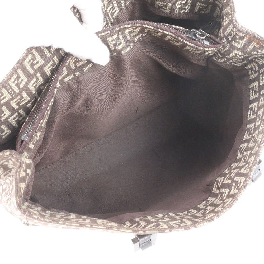 Fendi Zucchino Leather Canvas Tote Bag Shoulder — view 7