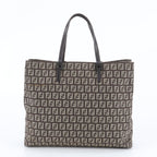 Fendi Zucchino Leather Canvas Tote Bag Shoulder — view 3