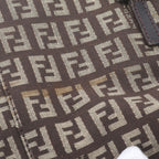 Fendi Zucchino Leather Canvas Tote Bag Shoulder — view 8
