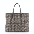 Fendi Zucchino Leather Canvas Tote Bag Shoulder