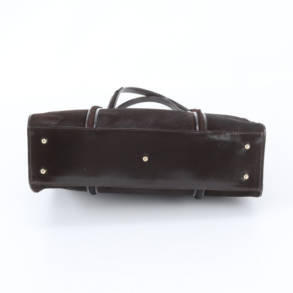 Gucci Calf Hair Leather Tote Bag Shoulder Hand Brown — view 6