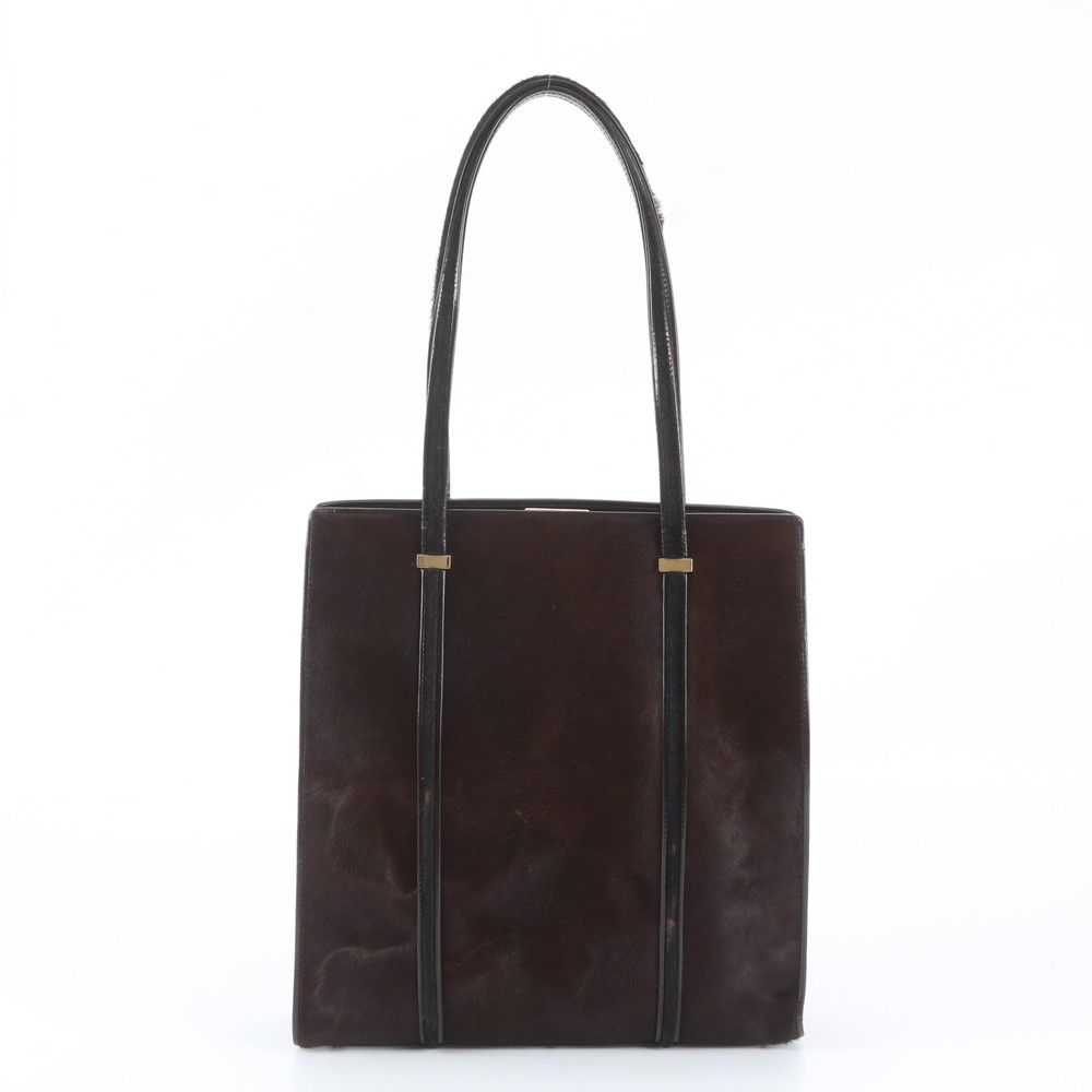 Gucci Calf Hair Leather Tote Bag Shoulder Hand Brown — view 3
