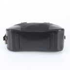 Prada Tessuto Nylon Triangle Logo Leather Handbag Tote Black — view 6
