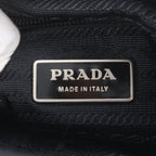 Prada Tessuto Nylon Triangle Logo Leather Shoulder Bag Crossbody Messenger Black — view 8