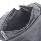 Prada Tessuto Nylon Triangle Logo Leather Shoulder Bag Crossbody Messenger Black — view 7