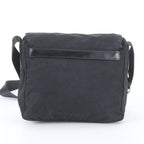 Prada Tessuto Nylon Triangle Logo Leather Shoulder Bag Crossbody Messenger Black — view 3