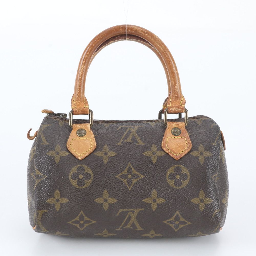 Louis Vuitton Monogram Mini Speedy Leather Handbag Tote — view 3