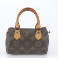 Louis Vuitton Monogram Mini Speedy Leather Handbag Tote