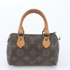 Louis Vuitton Monogram Mini Speedy Leather Handbag Tote