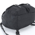Prada Tessuto Nylon Triangle Logo Leather Backpack Black — view 5
