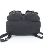 Prada Tessuto Nylon Triangle Logo Leather Backpack Black — view 6