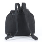Prada Tessuto Nylon Triangle Logo Leather Backpack Black — view 3