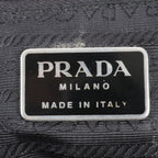 Prada Tessuto Nylon Triangle Logo Leather Backpack Black — view 8