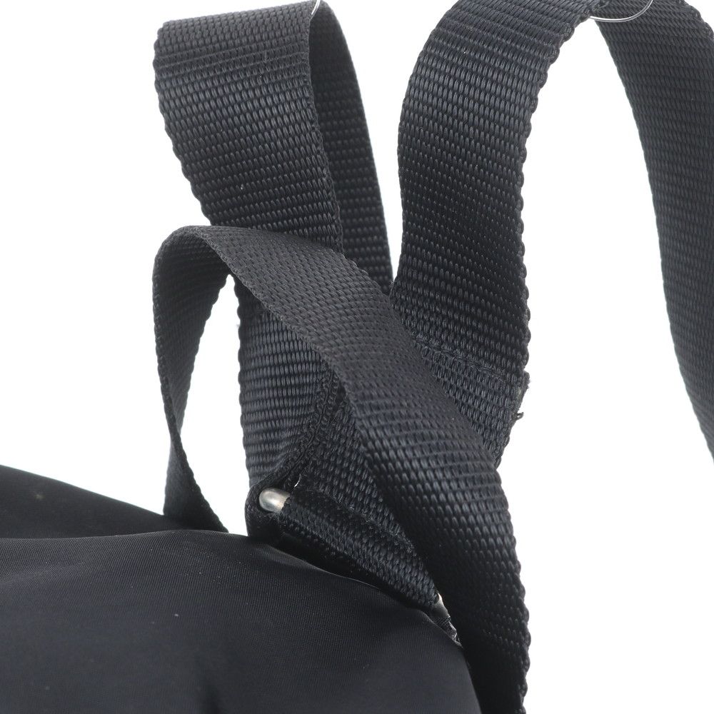 Prada Tessuto Nylon Triangle Logo Leather Backpack Black — view 2